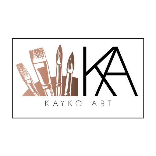 Stylized KaykoArt logo with handwritten brush lettering and transparent background.